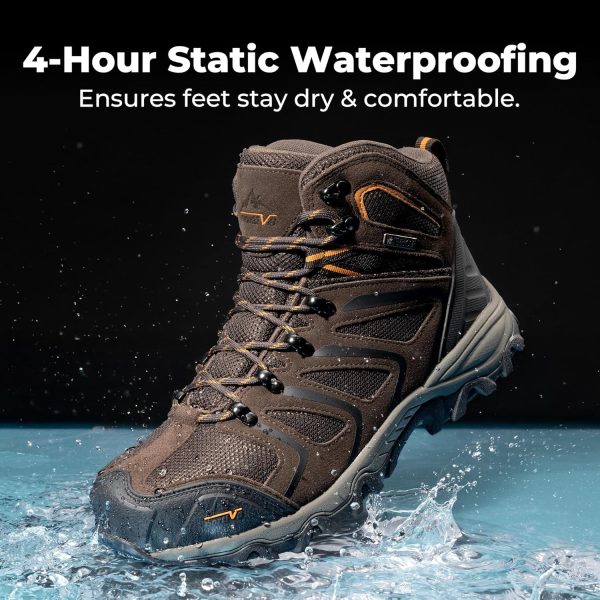 Pavo Steel Toe Work Boots Mens Waterproof Slip Resistant-3