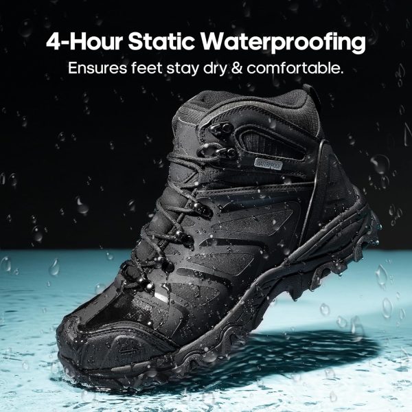 Men Steel Toe Work Boots Waterproof Slip Resistant-4
