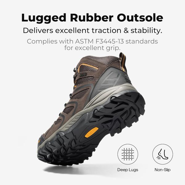 Pavo Steel Toe Work Boots Mens Waterproof Slip Resistant-4