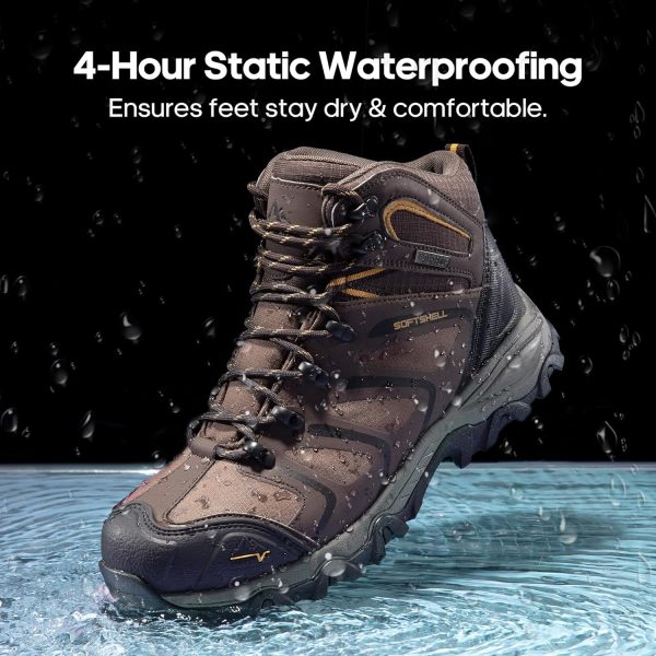 Men Steel Toe Work Boots Waterproof Slip Resistant-4