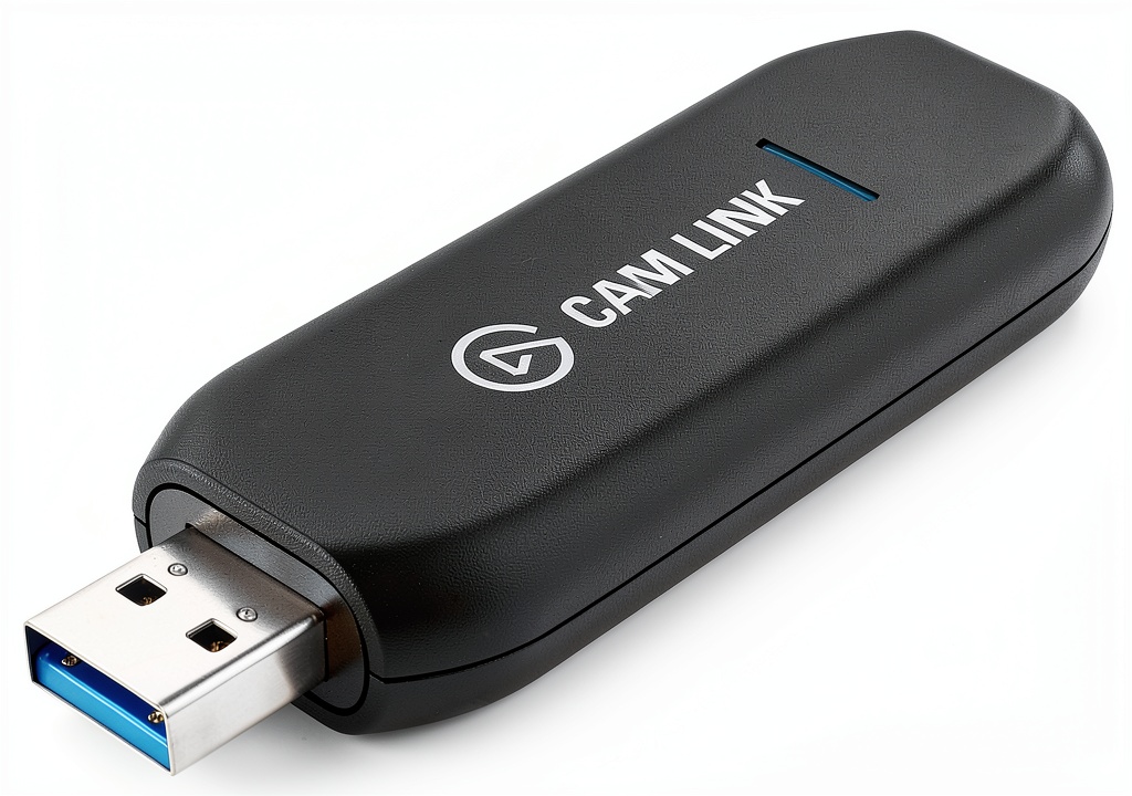 Elgato Cam Link 4K webcam connected to a DSLR camera