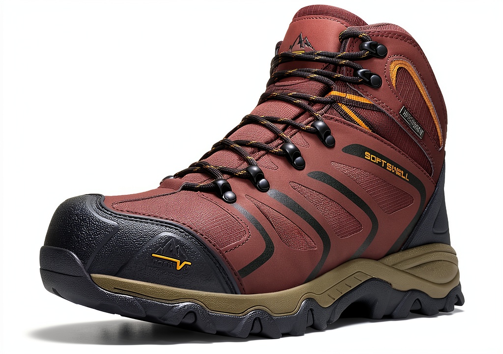 Unboxing and fitting Pavo Steel Toe Work Boots Mens Waterproof Slip Resistant on a workshop bench