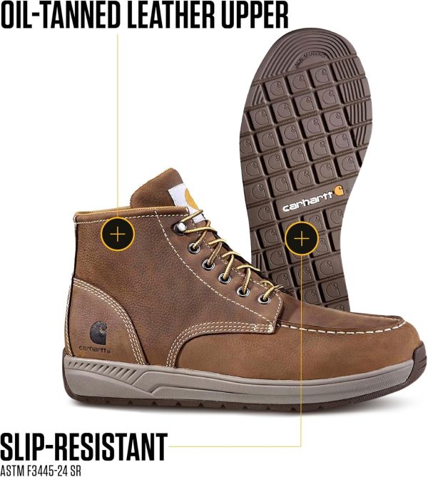 Black Diamond Brown Oil Tanned Leather Work Boots Men-2