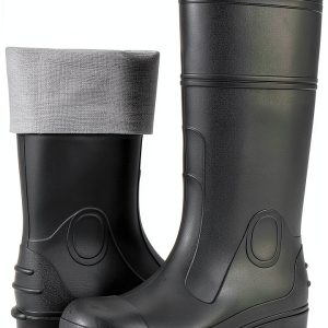 NINGO Mens Steel Toe Rain Boots Waterproof Work Boots-0