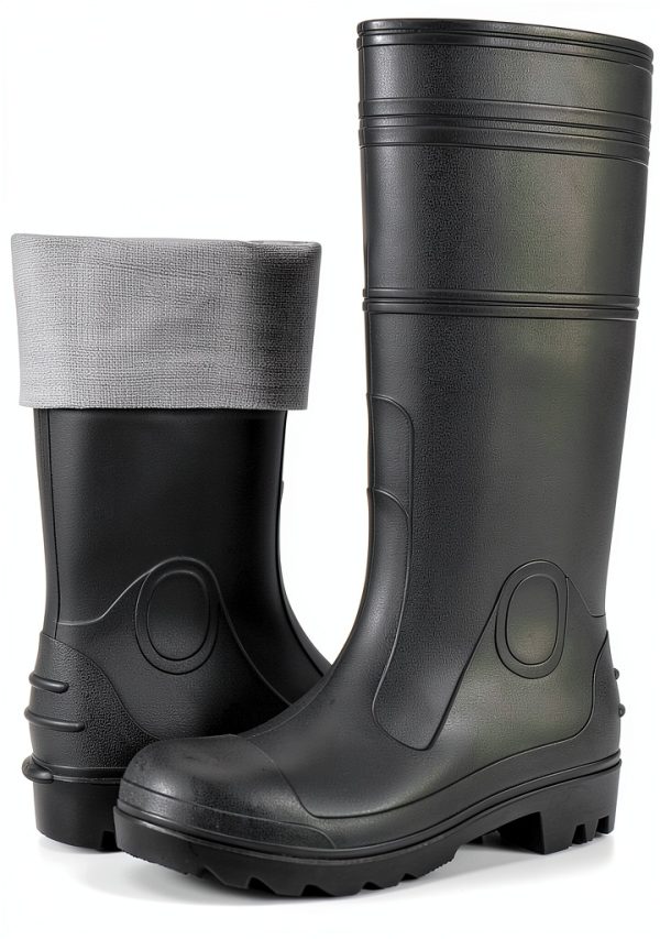 NINGO Mens Steel Toe Rain Boots Waterproof Work Boots-0