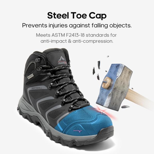 Men Steel Toe Work Boots Waterproof Slip Resistant-2