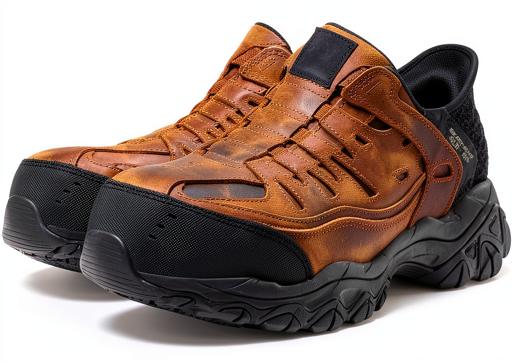 Skechers brown men's work shoes