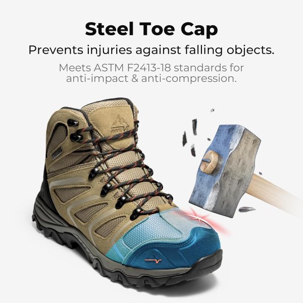 Pavo Steel Toe Work Boots Mens Waterproof Slip Resistant-2