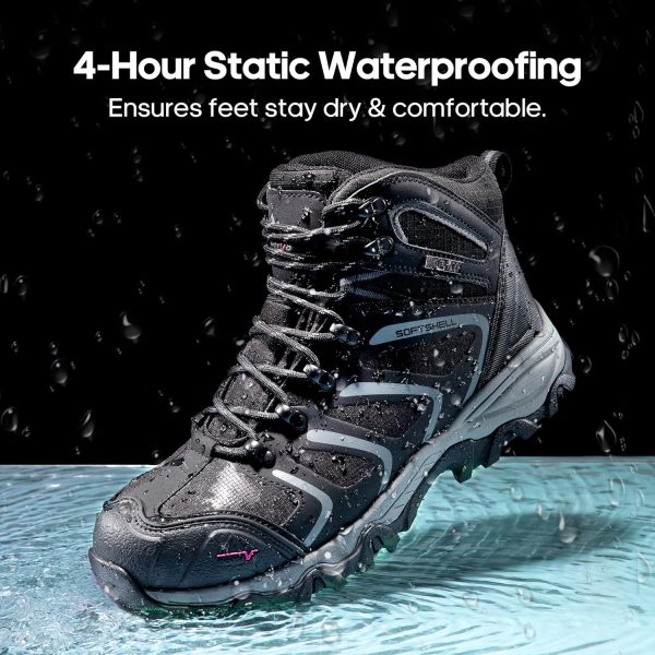 Pavo Steel Toe Work Boots Men Waterproof Slip Resistant-3