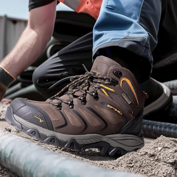 Men Steel Toe Work Boots Waterproof Slip Resistant-2