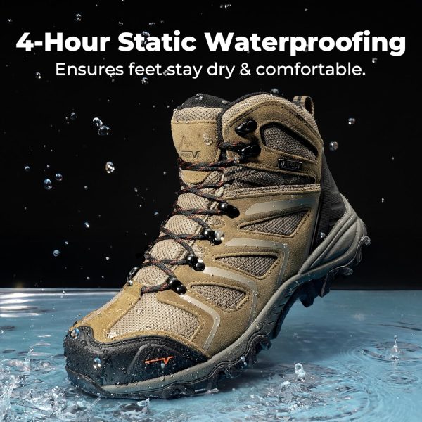 Pavo Steel Toe Work Boots Mens Waterproof Slip Resistant-3