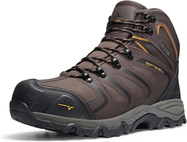 Men Steel Toe Work Boots Waterproof Slip Resistant-0