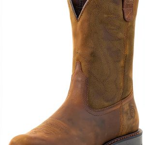 Ariat Groundbreaker Pull-on Work Boots Brown Mens Wide Sizes-0