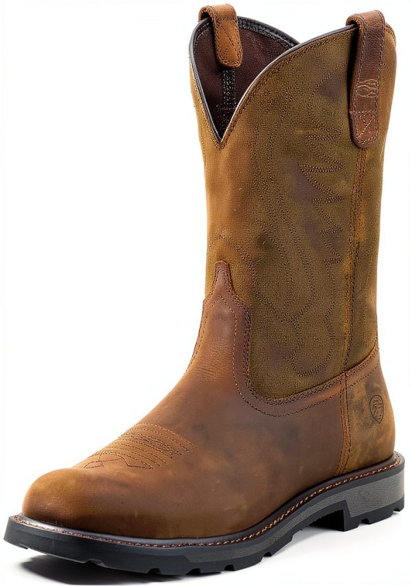 Ariat Groundbreaker Pull-on Work Boots Brown Mens Wide Sizes-0
