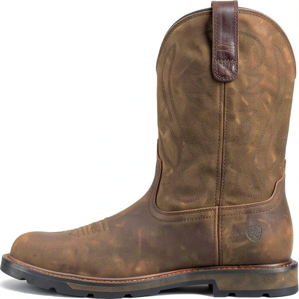 Ariat Groundbreaker Pull-on Work Boots Brown Mens Wide Sizes-1