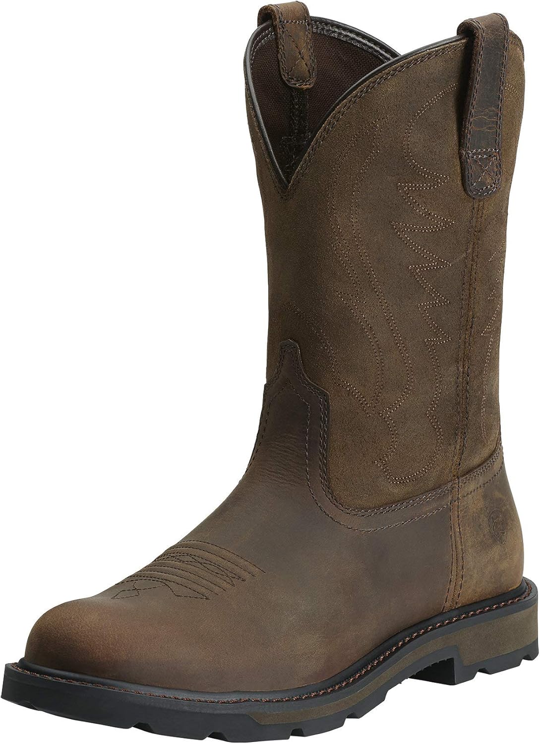 Ariat Groundbreaker work boots in brown on a construction site