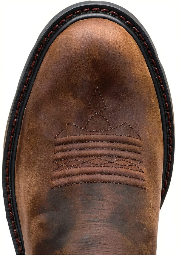 Ariat Groundbreaker Pull-on Work Boots Brown Mens Wide Sizes-3