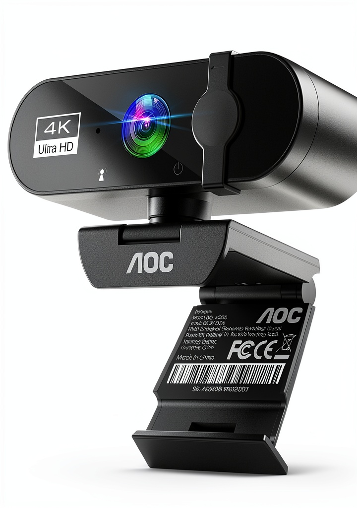 AOC 4K Ultra HD Webcam in use on a desk