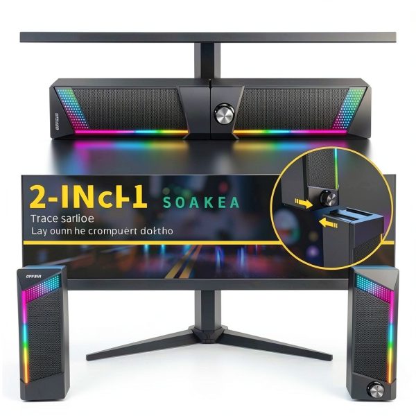 OFFSIR 2 in 1 Computer Speakers ABS Material Soundbar-1