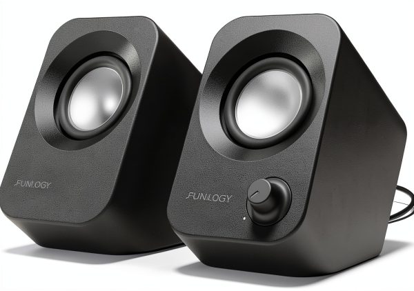 FUNLOGY White Bookshelf Speaker for PC Gaming-0