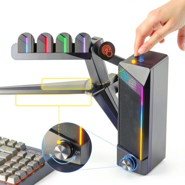 OFFSIR 2 in 1 Computer Speakers ABS Material Soundbar-3