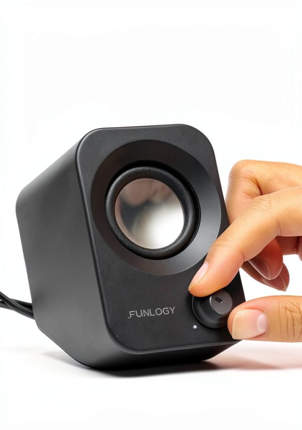 FUNLOGY White Bookshelf Speaker for PC Gaming-5
