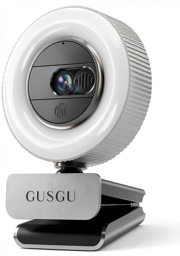 GUSGU G910 Quad HD webcam with ring light and microphone