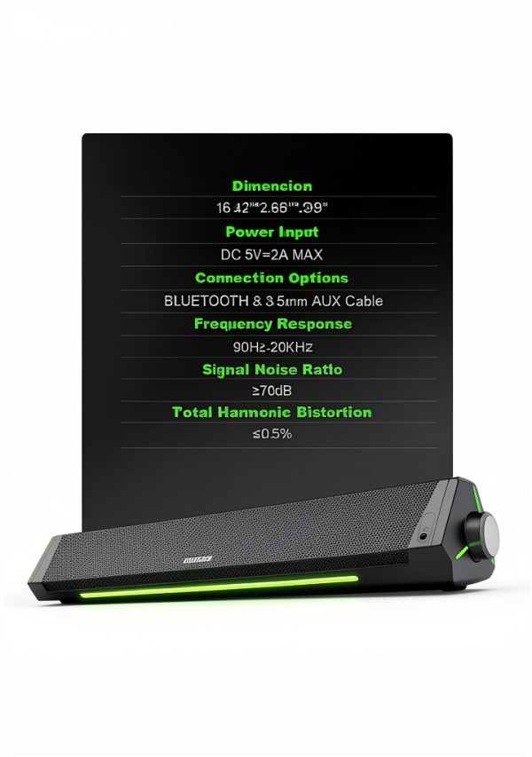 Bluedee Soundbar USB Powered Black Stereo-7