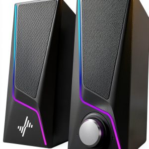 Computer Speakers Nylavee SK400 Black Hi Fi Stereo with Touch Lighting-0