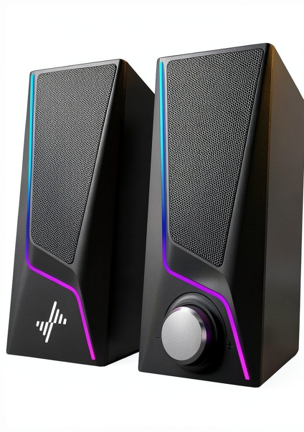 Computer Speakers Nylavee SK400 Black Hi Fi Stereo with Touch Lighting-0