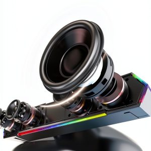 LENRUE G11 USB Computer Speakers Black 38cm Stereo Touch Light-1