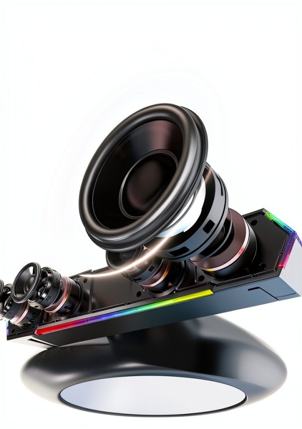 LENRUE G11 USB Computer Speakers Black 38cm Stereo Touch Light-1