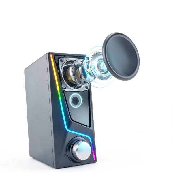 Computer Speakers Nylavee SK400 Black Hi Fi Stereo with Touch Lighting-1