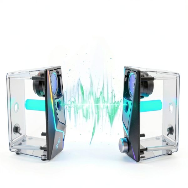 Computer Speakers Nylavee SK400 Black Hi Fi Stereo with Touch Lighting-2