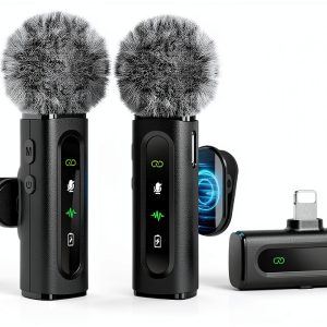 Wireless Lavalier Microphone GoorDik J26L2 Matte Black Noise Reduction-0