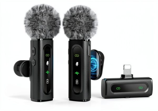 Wireless Lavalier Microphone GoorDik J26L2 Matte Black Noise Reduction-0