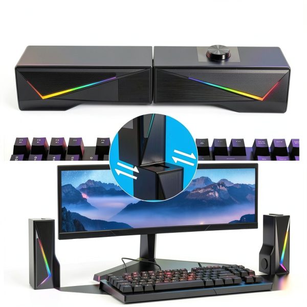 KAPEYDESI Splitx 2-in-1 Detachable Black Computer Speaker 6.5 Inch-5