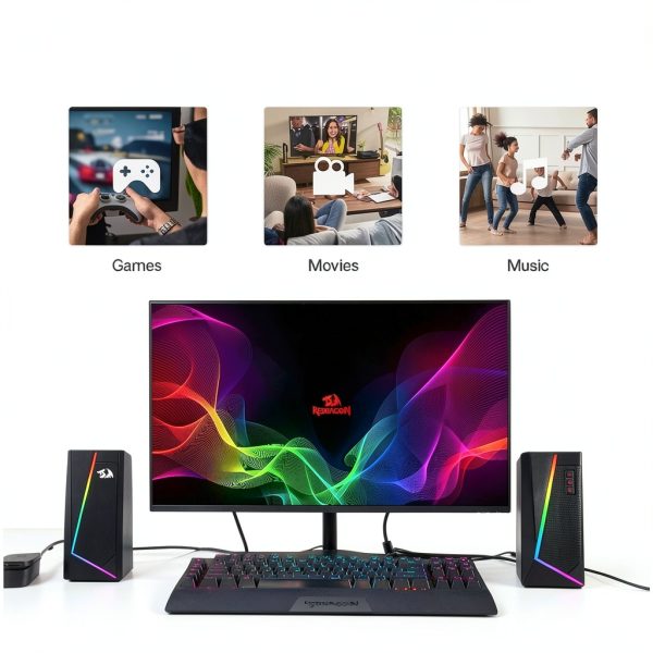 Redragon Anvil 2.0 Multimedia Speakers with Touch RGB Lighting Black-5