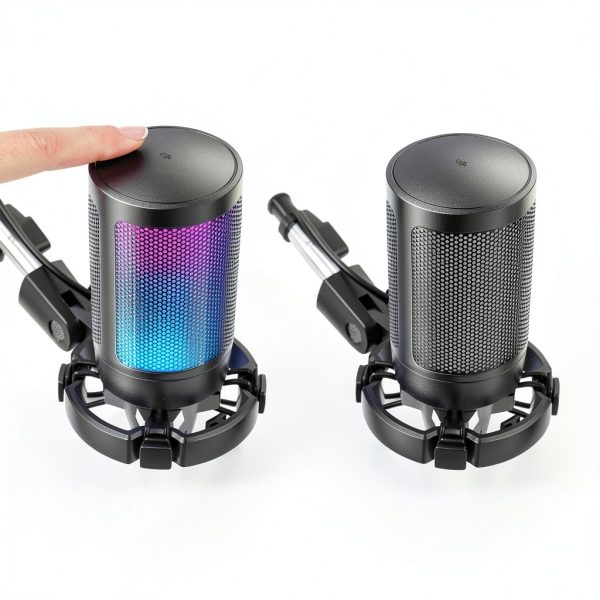 FIFINE USB Gaming Microphone A6T with Boom Arm, RGB Lighting, Black-3