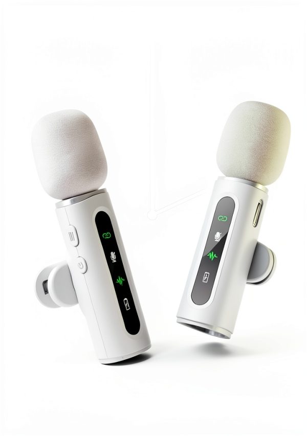 Wireless Lavalier Microphone GoorDik J3 USB‑C Charging Case White-5