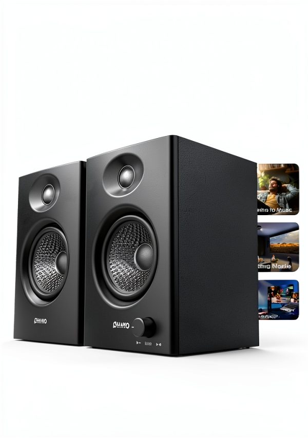 OHAYO C6-Black 2.0 Bluetooth Bookshelf Computer Speakers with USB Port-1