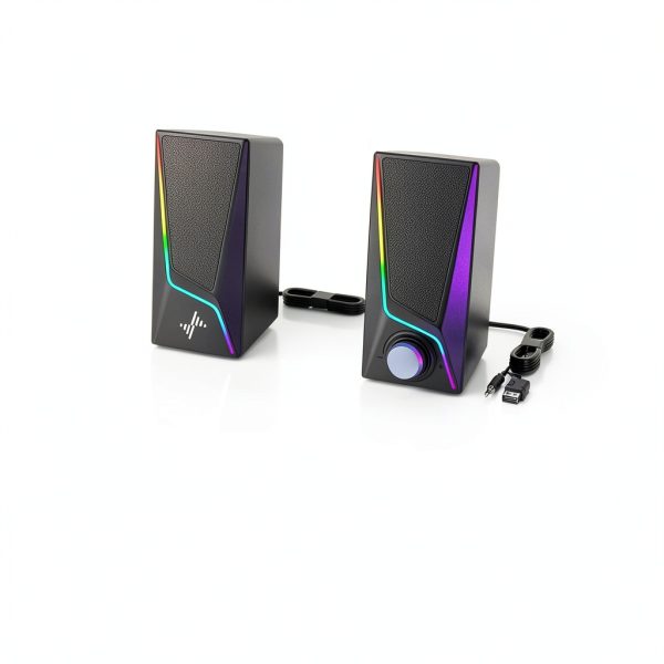 Computer Speakers Nylavee SK400 Black Hi Fi Stereo with Touch Lighting-5